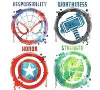 RoomMates stickers muraux Marvel Icons vinyle 8 pièces Noir G