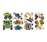 Room Mates 54149 Stickers Muraux Véhicules de Chantier, Papier, Multicolore, 48 X 8 X 8 Cm