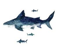 RoomMates stickers muraux xl Shark vinyl 6 pièces Bleu G