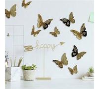 ROOMMATES Stickers papillons or métal 3D Jaune G