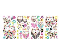 ROOMMATES Stickers PRISMA OWLS & BUTTERFLIES PEEL repositionnables 4 feuilles de 10,1cm x 44,1cm