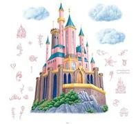 Stickers repositionnables Château de Princesse Disney et guirlande lumineuse leds