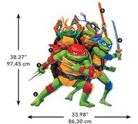 ROOMMATES Stickers repositionnables - Les Tortues Ninja - Leonardo, Donatello, Raphaël et Michelangelo Multicolors G