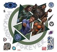 ROOMMATES Stickers repositionnables - Personnages Black Panther : Wakanda Forever - M'Baku, Nakia, Okoye et Shuri - 43 cm x 47 cm Multicolors
