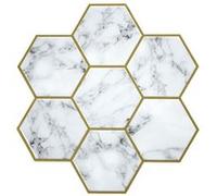 ROOMMATES Stickers repositionnables - Tuile Hexagone Marbre et Or Multicolors G