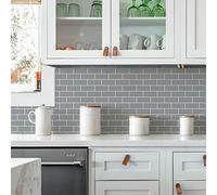 ROOMMATES TIL4573FLT Gray Subway Peel and Stick BACKSPLASH, Gris