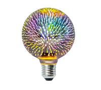 Roomrite Ampoule LED E27,Ampoule Vintage E27 3W à Effet Feu d'Artifice 3D G95 Φ95mm XL Blanc Froid pour Éclairage Rétro Décoration Intérieur