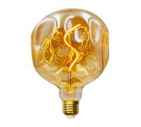 Roomrite Ampoule LED E27,Ampoule Vintage E27 3W Dimmable G125 Φ125mm XXL Blanc Froid pour Éclairage Rétro Décoration Intérieur - Verre ambré,G125RM01