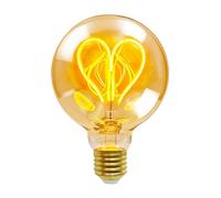 Roomrite Ampoule LED E27,Ampoule Vintage E27 4W Dimmable avec filament LED en forme de cœur G95 Φ95mm XL Blanc Froid pour Éclairage Rétro Décoration Intérieur - Verre ambré