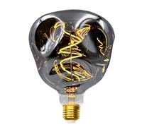 Roomrite Ampoule LED E27, Ampoule Vintage E27 4W Dimmable G125 Φ125mm XXL blanc froid pour Éclairage Rétro Décoration Intérieur - Verre Gris Fumé,G125RM04