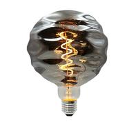 Roomrite Ampoule LED E27, Ampoule Vintage E27 4W Dimmable G150 Φ150mm XXL blanc froid pour Éclairage Rétro Décoration Intérieur - Verre Gris Fumé,G150RM02