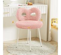 ROOMTEC Chaise de bureau pivotante avec dossier, chaise de bureau rembourrée moderne pour chambre à coucher, salon (rose)