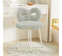 ROOMTEC Chaise de bureau pivotante avec dossier, chaise de bureau rembourrée moderne pour chambre à coucher, salon (gris)
