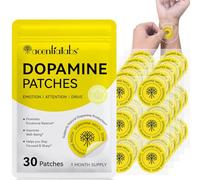 RoongDuuDll Patchs de dopamine, 30 patchs transdermiques végétaliens avec 5-HTP pour le bien-être général, patchs de dopamine heureux pour la peau