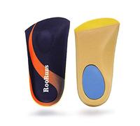 RooRuns Semelles orthopédiques longueur 3/4, Semelles pour fasciite plantaire avec coussin métatarsiens au talon pour hommes et femmes, Semelles de soutien de la voûte plantaire pour pieds plats, M