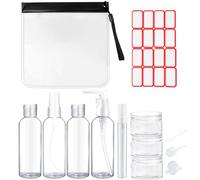 Roosea 11 Pcs Flacons de Voyage 100ml Bouteilles de Voyage de 100ml Flacons Vides Voyage Vides Petit Flacon Transparent Flacon Voyage Avion Contenant Voyage 100ml pour Cosmétiques Lotion Shampoing