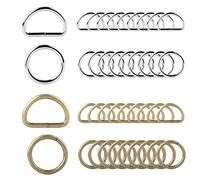 Roosea 40Pcs Anneau en D Anneaux en D Boucle en Métal Anneau Sac a Main Anneau Demi Rond 30mm et Mousqueton Rond Petits Anneaux Métal 25mm Pour Sacs Ceintures Sacs à Dos Sacs à Main Argent Bronze