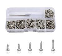 Roosea Petites Vis a Bois 1000 Piéce Mini Vis Autotaraudeuses M2 Vis Tête Plate Micro Visserie Micro Vis a Bois Petite Vis Epaisse Vis Mini Plate Vis dorées de Petites 5mm 6mm 7mm 8mm 9mm 10mm