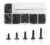Roosea Petites Vis à Bois 1000 Pièces Mini Autotaraudeuses M2 Tête Plate Micro Visserie Bronze (5-10mm)