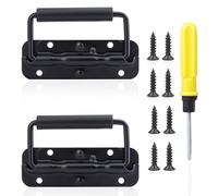 Roosea Poignée Pliante à Ressort, 2Pcs Poignée de Caisse Pliantes 120mm avec Vis et Tournevis, Poignée de Boîte Pliable de Remplacement pour Caisses, Portes, Boîtes à Outils de Caisse