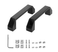 Roosea Poignées de Meuble 2 PCS 120MM Aluminium Noir Tirer Poignée, Poignée d'équipement Industriel Poignée Armoire Industrielle pour Armoires à Tiroirs de Garde Robe, Profilé en Aluminium Série 30