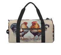 Rooster And Hen Sac de sport de voyage pour homme et femme Grand sac de week-end avec compartiment à chaussures pour l'entraînement, style, taille unique, Style :, Taille unique