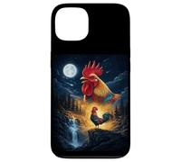 Rooster Howling to The Moon Vintage Funny Rooster Coque pour iPhone 13