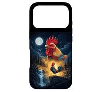 Rooster Howling to The Moon Vintage Funny Rooster Coque pour iPhone 17 Pro