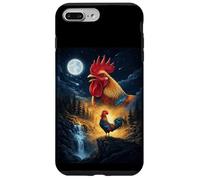 Rooster Howling to The Moon Vintage Funny Rooster Coque pour iPhone 7 Plus/8 Plus
