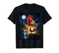 Rooster Howling to The Moon Vintage Funny Rooster T-Shirt
