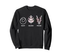 Root Bloom Cycle de Croissance des pruneaux Minimaliste Art végétal Sweatshirt