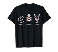 Root Bloom Cycle de Croissance des pruneaux Minimaliste Art végétal T-Shirt Graphique avec Valeur
