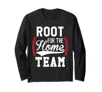 Root for The Home Team Baseball Game Day Funny Baseball Mom Manche Longue