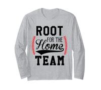 Root for The Home Team Baseball Mom Funny Baseball Game Day Manche Longue