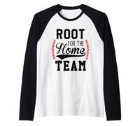 Root for The Home Team Baseball Mom Funny Baseball Game Day Manche Raglan