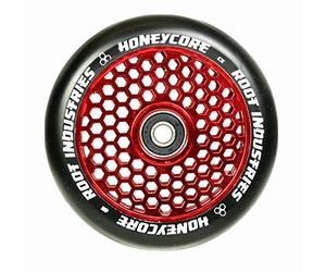 Root Industrie Roue de trottinette Air Honeycore 120 mm + autocollant Fantic26 (rouge/noir polyuréthane)
