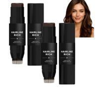 Root Touch Up Stick, stylo double extrémité avec pointe crayon et brosse douce, couvre instantanément les cheveux gris, correcteur racine imperméable hommes femmes (3# 2pcs)