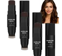 Root Touch Up Stick, stylo double extrémité avec pointe crayon et brosse douce, couvre instantanément les cheveux gris, correcteur racine imperméable hommes femmes (2# 3pcs)