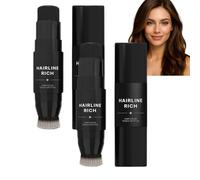 Root Touch Up Stick, stylo double extrémité avec pointe crayon et brosse douce, couvre instantanément les cheveux gris, correcteur racine imperméable hommes femmes (1# 2pcs)