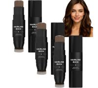 Root Touch Up Stick, stylo double extrémité avec pointe crayon et brosse douce, couvre instantanément les cheveux gris, correcteur racine imperméable hommes femmes (4# 3pcs)