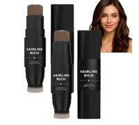 Root Touch Up Stick, stylo double extrémité avec pointe crayon et brosse douce, couvre instantanément les cheveux gris, correcteur racine imperméable hommes femmes (4# 2pcs)