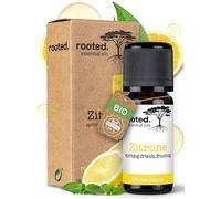 rooted.® Huile essentielle de citron BIO 10 ml - Citrus limon - 100% pure - Pour aromathérapie, diffuseur, parfum d’ambiance, bougies & savons