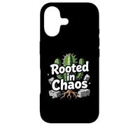 Rooted in Chaos Funny Cactus Gardener Graphic Coque pour iPhone 17