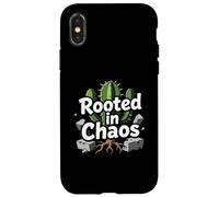 Rooted in Chaos Funny Cactus Gardener Graphic Coque pour iPhone X/XS