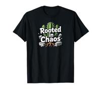 Rooted in Chaos Funny Cactus Gardener Graphic T-Shirt