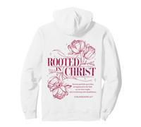Rooted in Christ Christian Floral Vintage Pivoine Bible Verse Sweat à Capuche