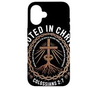 Rooted In Christ Colossians 2 7 Enraciné Et Fortifié Foi Coque pour iPhone 16