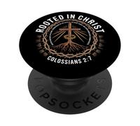 Rooted In Christ Colossians 2 7 Enraciné Et Fortifié Foi PopSockets PopGrip Adhésif