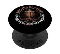 Rooted In Christ Colossians 2 7 Foi Chrétienne Inspirée PopSockets PopGrip Adhésif