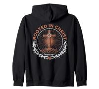Rooted In Christ Colossians 2 7 Foi Chrétienne Inspirée Sweat à Capuche
